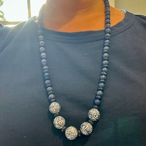 Vintage Chinese porcelain bead necklace